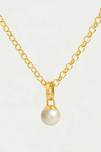 Manhattan Gemstone Pendant Necklace - Pearl