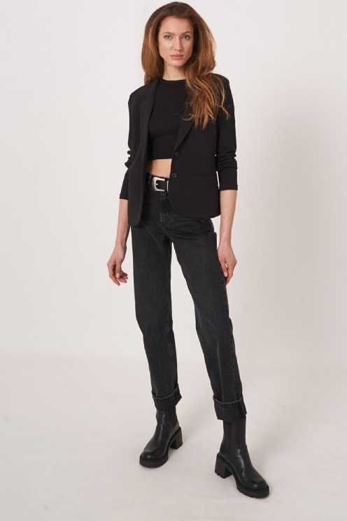 Modal-Cotton French Terry Sweatshirt Blazer