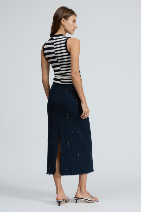 Aubrey Grommet Linen Skirt