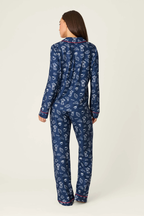 Bonjour Babe French Breakfast Print Long Sleeve PJ Set