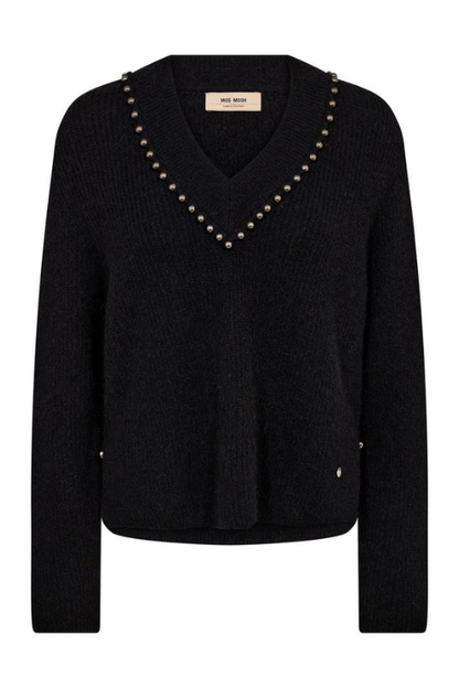 Zora V Neck Studded Sweater