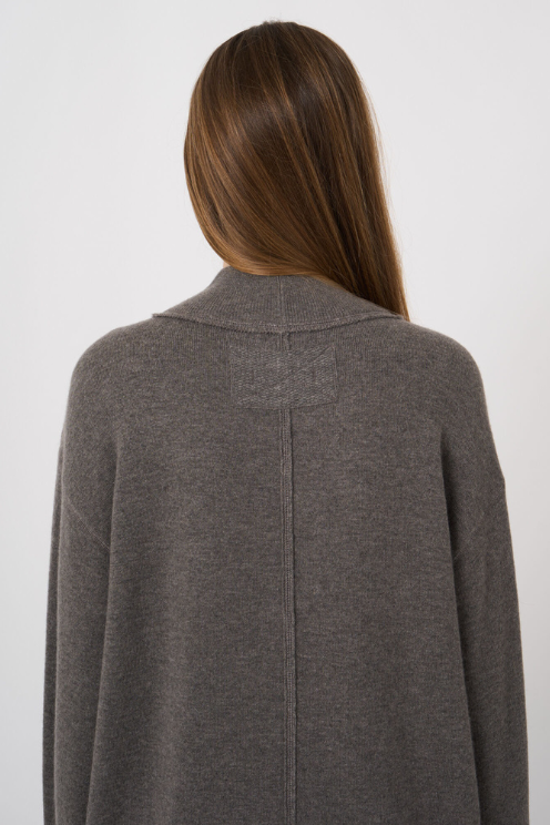 Wool-Cashmere Terry Knit Sweater with Mock Neck