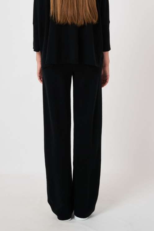 Cashmere-Blend Terry Knit Wide-Leg Pants