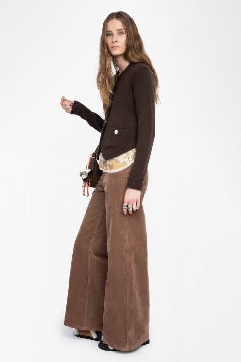 Westia Chocolate Cashmere Cardigan