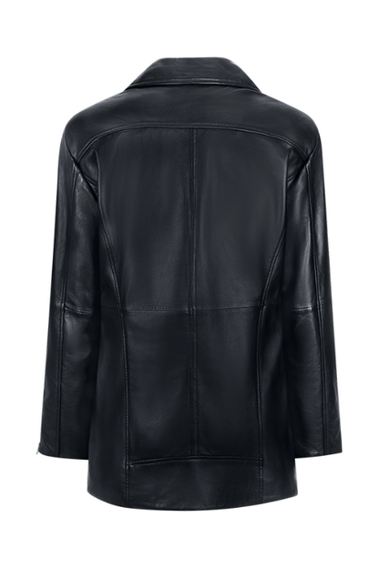 Biker-Style Lamb Nappa Leather Jacket
