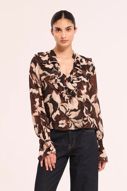 Thia Blouse - Chocolate Swirl