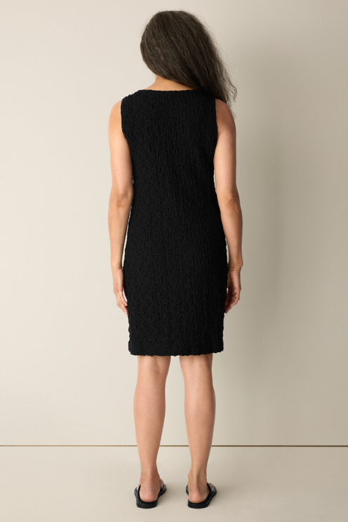 Bubble Jacquard Bateau Neck Dress - Petite