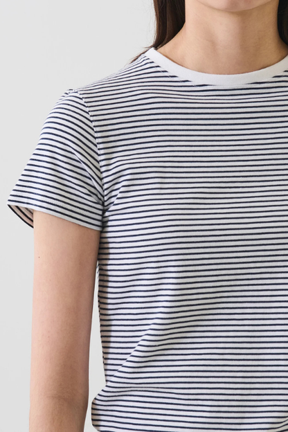 Pima Cotton Stretch Slim Mini Striped T-Shirt