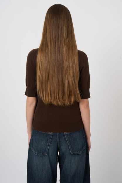 Slim Short-Sleeve Organic Cashmere Sweater
