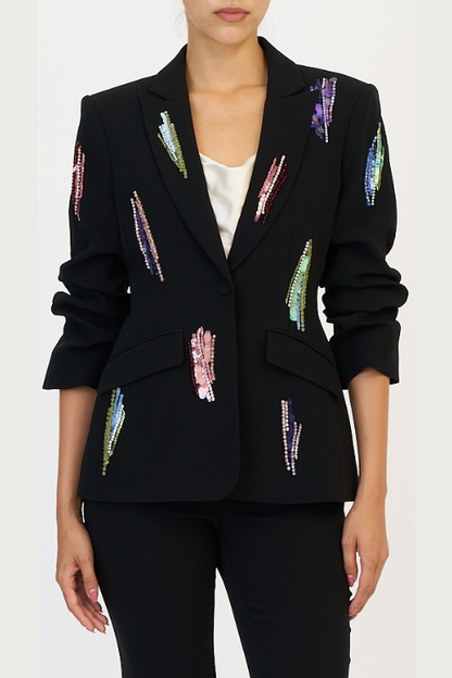 Sequin Whirl Scrunched Cheyenne Blazer