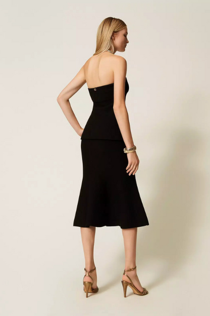 Midi Knit Skirt with Godet
