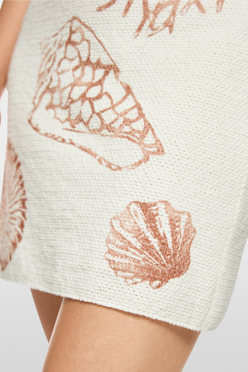 Shell Printed Knit Skirt