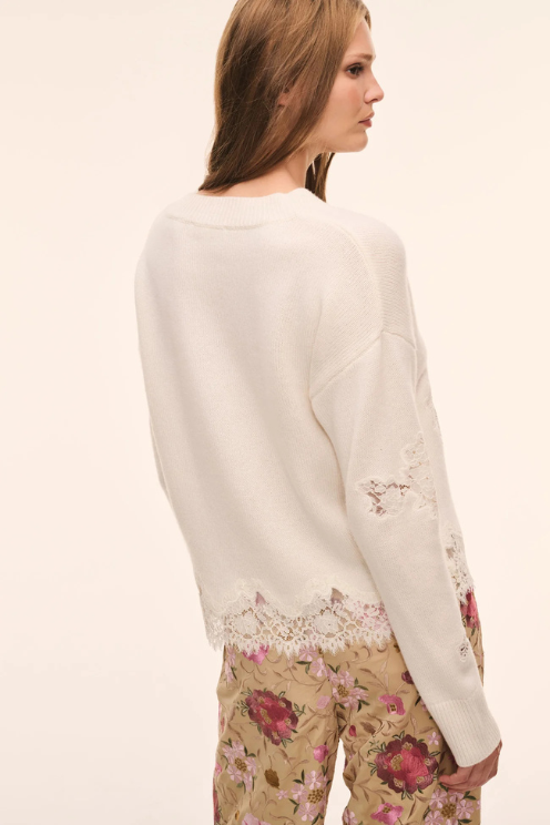Ardena Wool Sweater with Lace