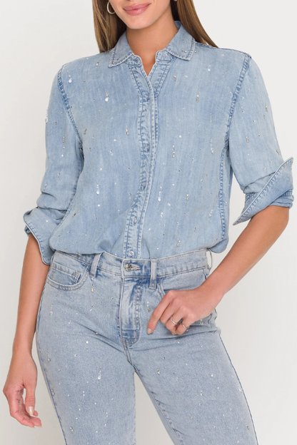 Marcello Embellished Denim Shirt