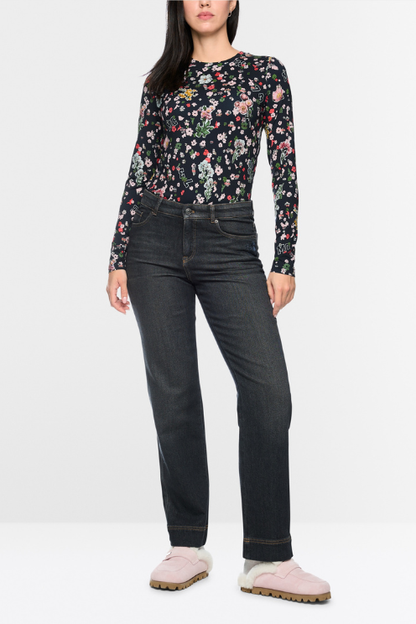 Fitted Floral Modal Long Sleeve Tee