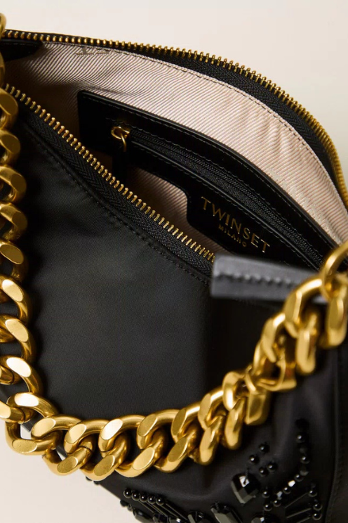 Liliane Satin Bag with Embroidery