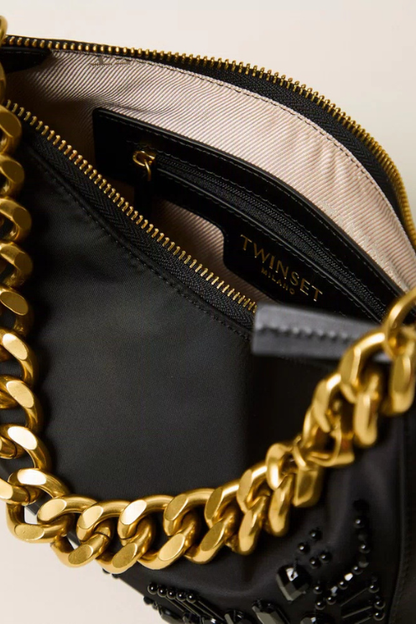 Liliane Satin Bag with Embroidery