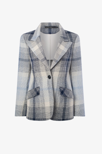 Plaid One Button Jacket