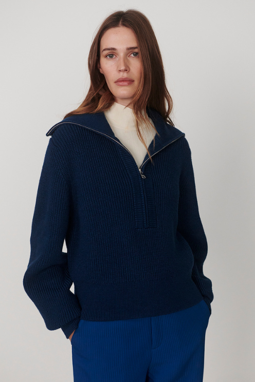 Maura Half-Zip Rib Knit