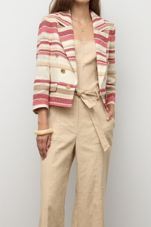Striped Cropped Jacket