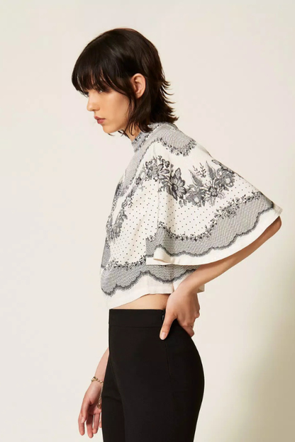 Jacquard Satin Blouse