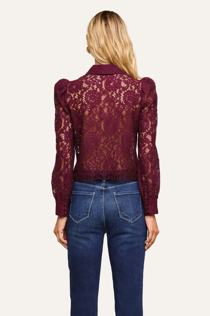 Anita Lace Blouse - Deep Sangria