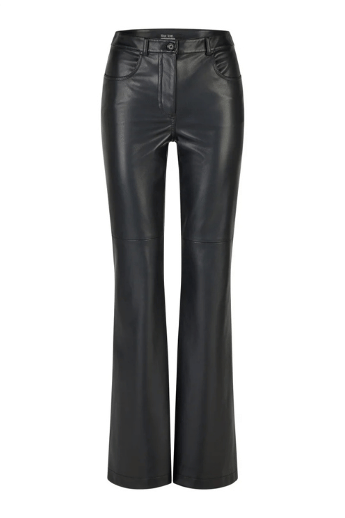 Faux Leather Slim Flare Pants