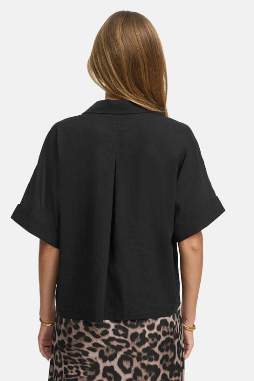 Short-sleeved Cotton Voile Blouse