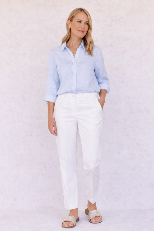 Kiana Slim Cotton Chino Crop Pant