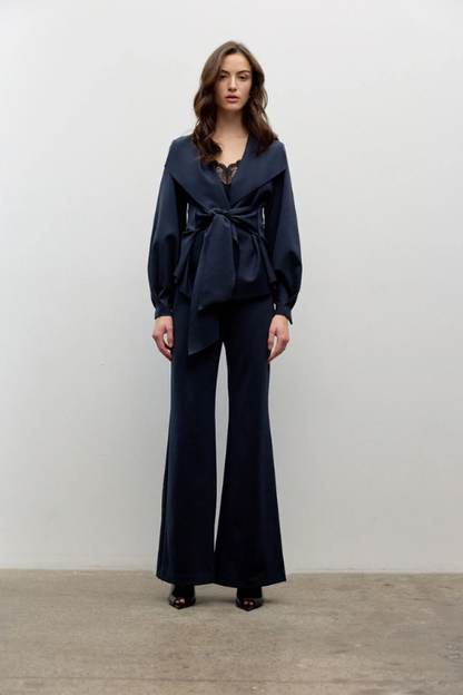 Scuba Raw Edge Belted Jacket
