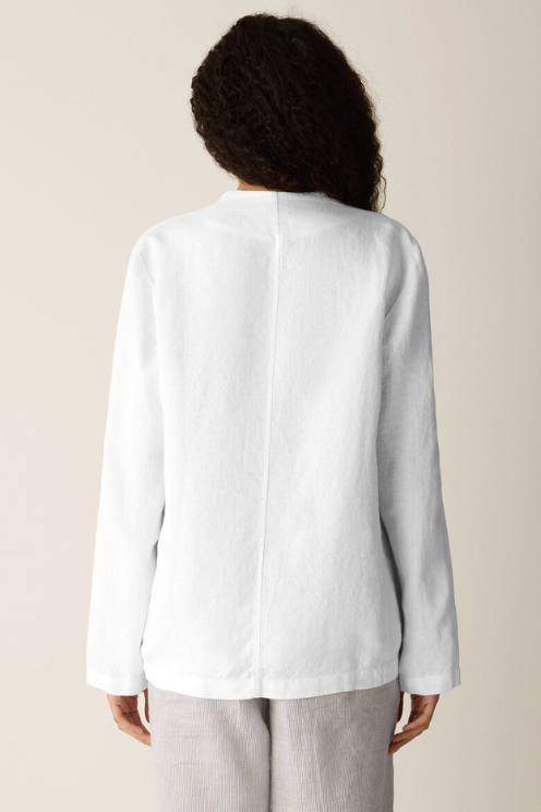 Heavy Organic Linen Angled Jacket