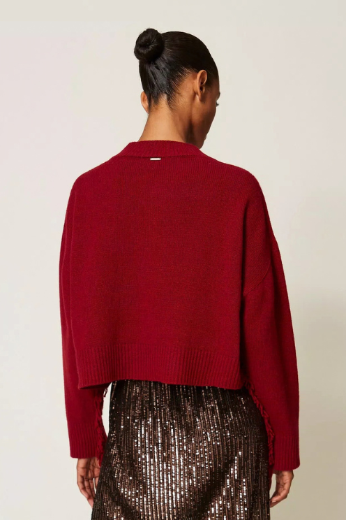 Wool Blend Fringe Jumper