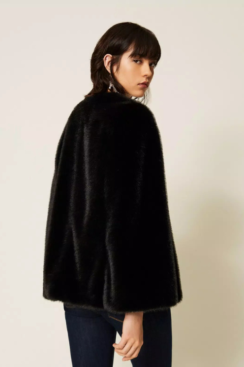 Faux Fur Cape Jacket