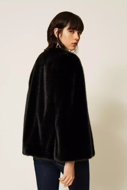 Faux Fur Cape Jacket