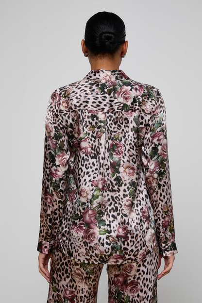 Tyler Silk Blouse - Rose Cheetah