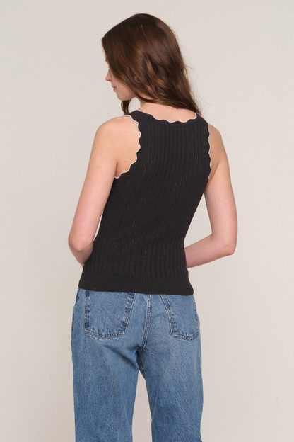 Vianne Scalloped Trim Knit Tank