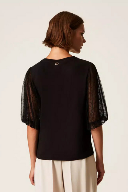 Tulle Sleeve T-shirt