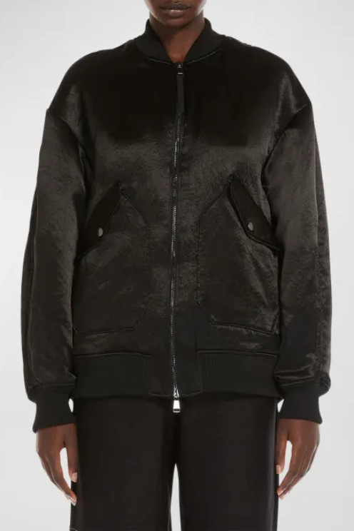 Oversized Satin Bomber Jacket