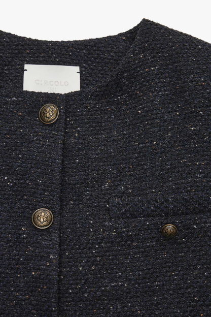 Cropped Wool Blend Jacket