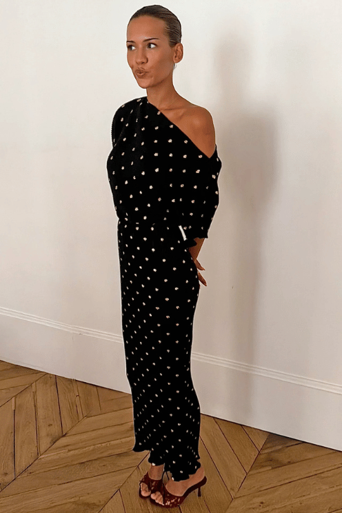 Black Tilly Dress with Gold Fleck