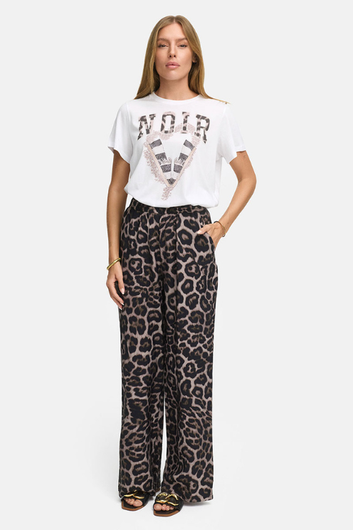 Leopard Print Wide-Leg Pant
