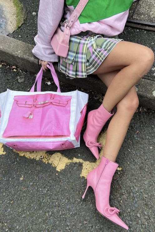 Designer Grocery Tote Pink
