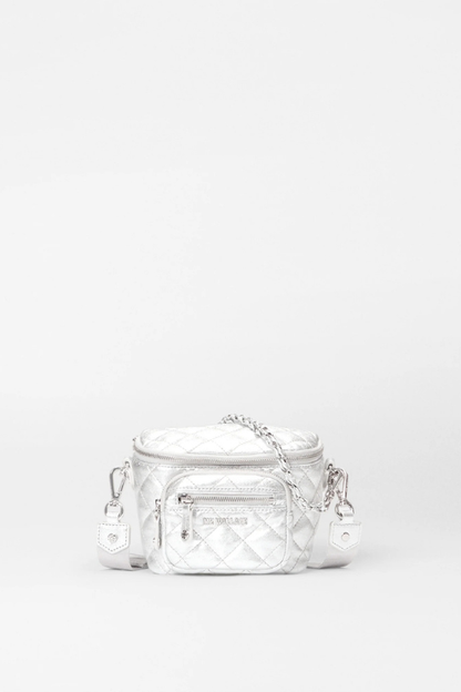Silver Leather Micro Crosby Sling Bag