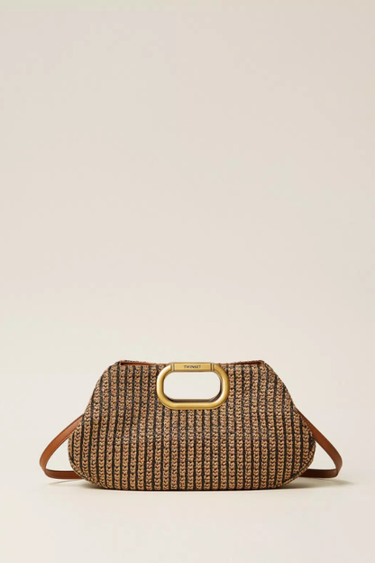 Straw Jacquard Maxi Clutch