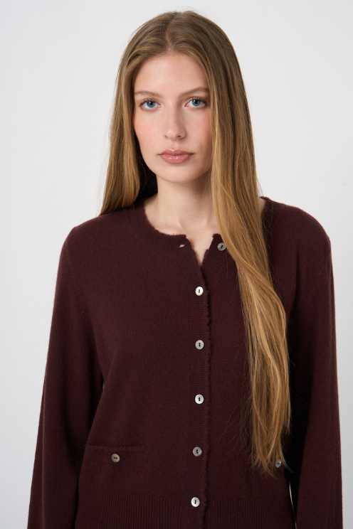 Cropped Cashmere Cardigan with Fringes