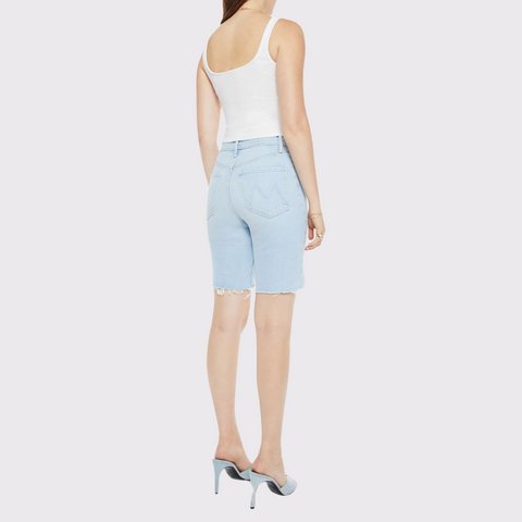 Mother High Waisted Rider Bermuda Short Fray