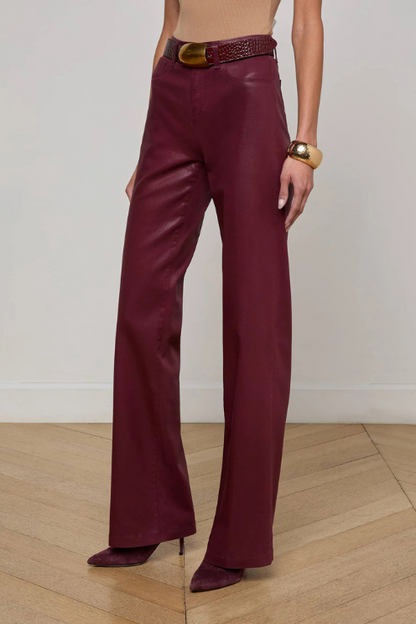 Clayton Coated Wide-Leg Jean