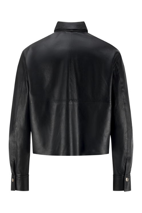 Leather Blouse with Jacket Detail