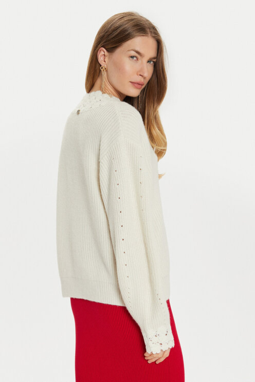 Wool Blend Jumper with Embroidery