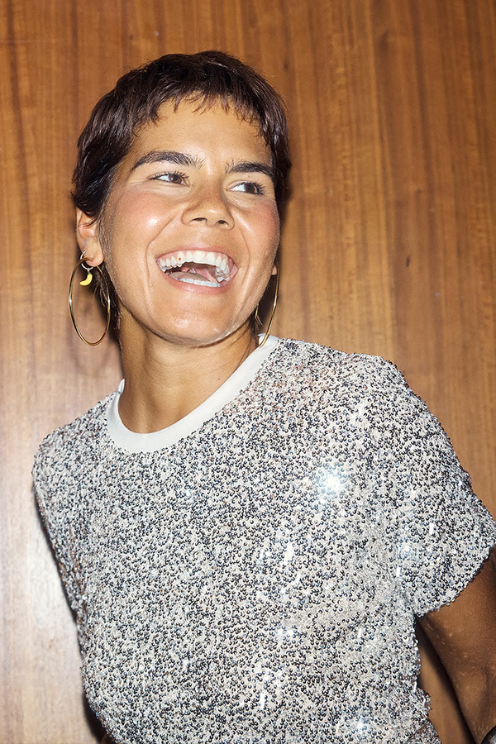 Never Fully Dressed Silver Sequin Tee